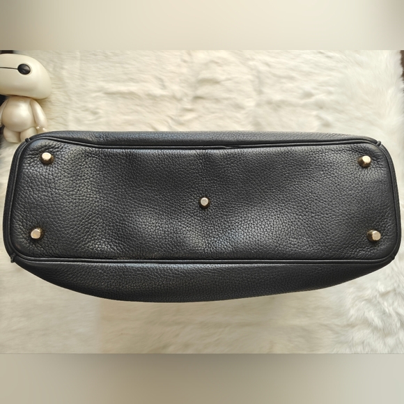 CHRISTIAN DIOR Diorissimo Leather Large Tote Bag Black Pebbled - Picture 9 of 10